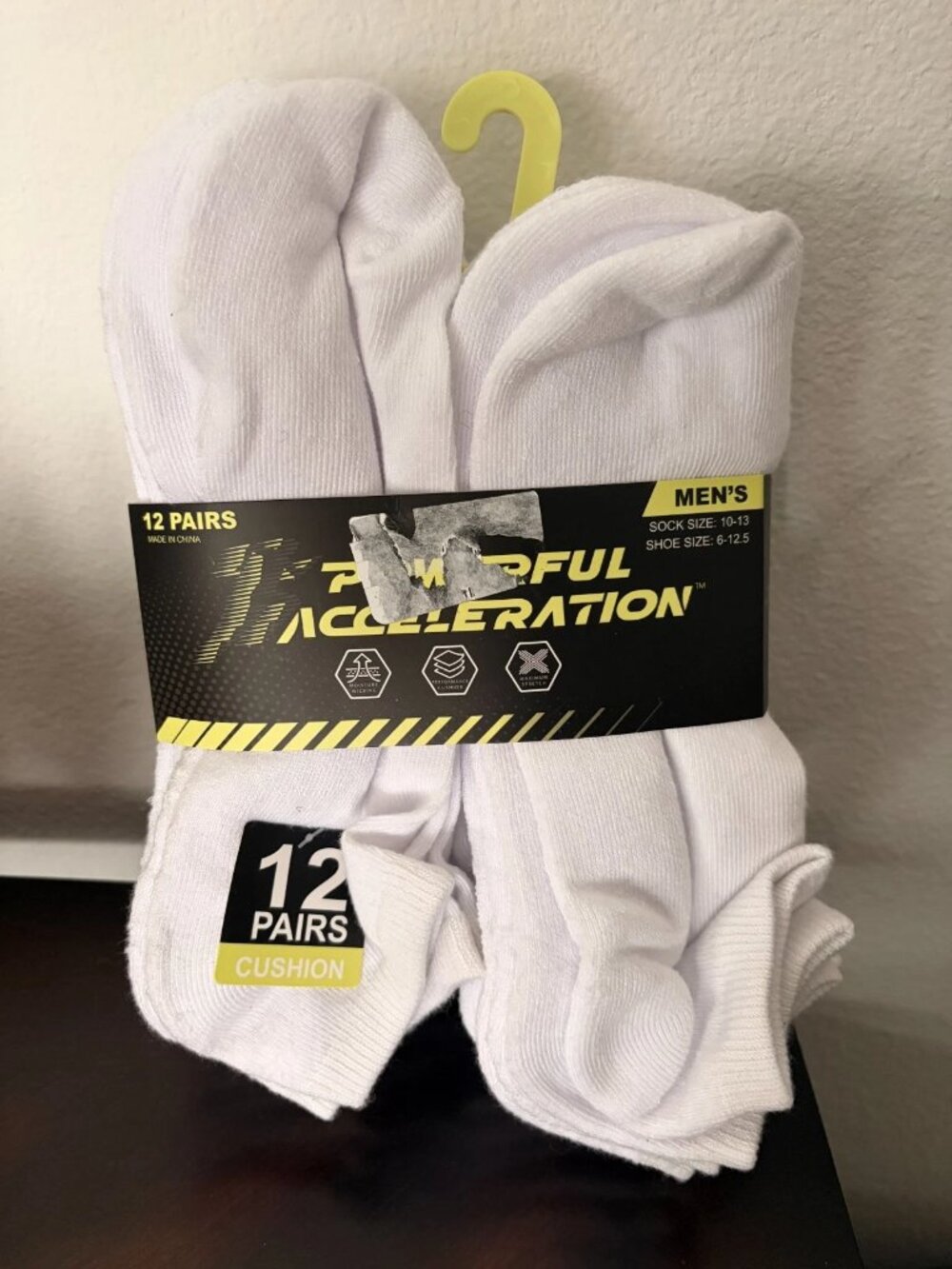 12 Pairs Men's Sock White Ankle, Size 10-13, Shoe Size 6-12.5 NEW